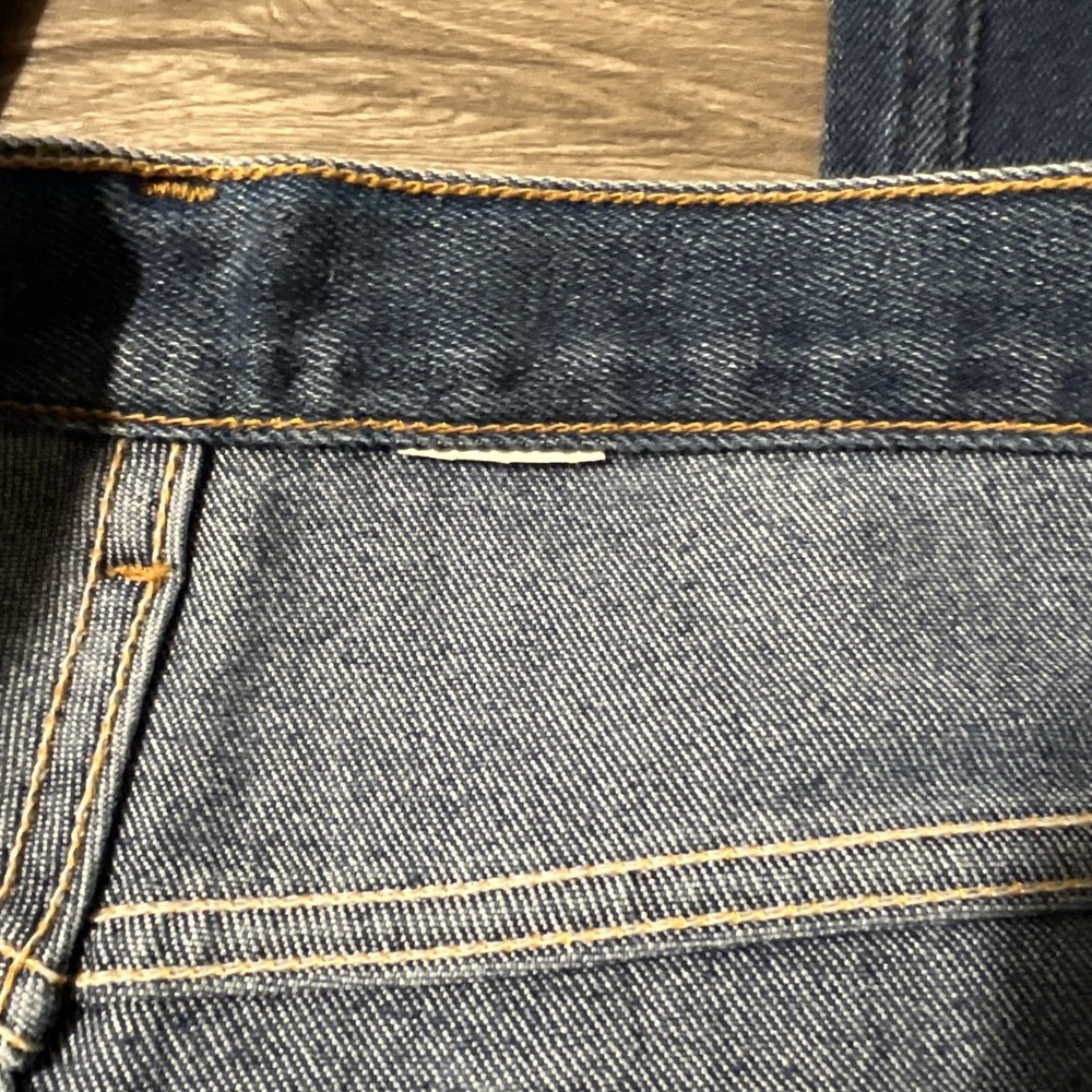 Levi's 517 Black Tab Boot Cut Dark Wash Poly Blend Blue Jeans Size 38x32 (38x29) - Picture 7 of 15